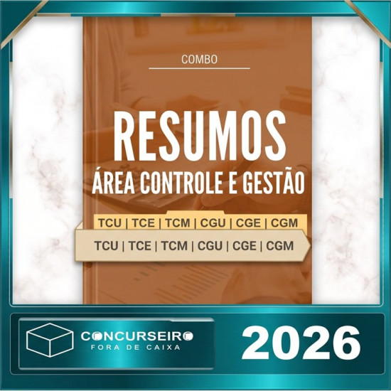 Combo - Área de Controle e Gestão Concurseiro Fora da Caixa 2026