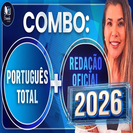 COMBO: PORTUGUÊS TOTAL + REDAÇÃO OFICIAL - Teoria + questões Grasiela Cabral 2026
