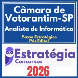 Câmara de Votorantim SP (Analista de Informática + Passo) Pós Edital – Estratégia 2026