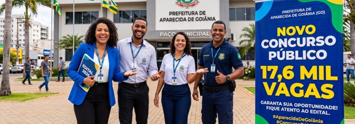 Prefeitura de Aparecida de Goiânia (GO) ofertará 17,6 mil vagas em novo concurso