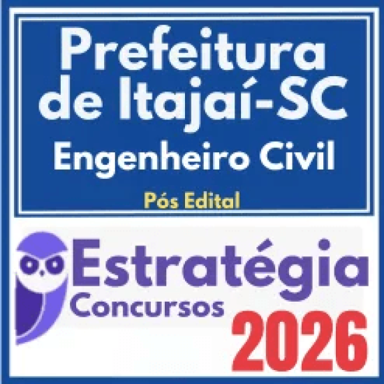Prefeitura de Itajaí SC (Engenheiro Civil) Pós Edital – Estratégia 2026
