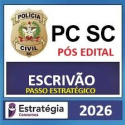 PC-SC (Agente de Polícia Civil)  - Pacote Teórico + Pacote Passo Estratégico - 2025 - 2026 (Pós-Edital) 