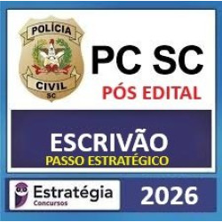 PC-SC (Agente de Polícia Civil)  - Pacote Teórico + Pacote Passo Estratégico - 2025 - 2026 (Pós-Edital) 