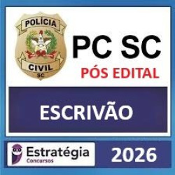 PC-SC (Escrivão de Polícia Civil) Pacote - 2025 (Pós-Edital) Estratégia 2025 - 2026