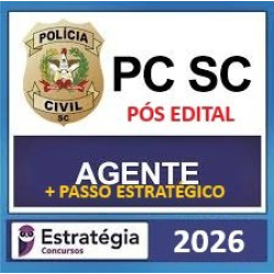 PC-SC (Escrivão de Polícia Civil)  Pacote Teórico + Pacote Passo Estratégico - 2025 - 2026  (Pós-Edital) Estratégia