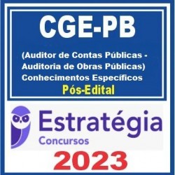 CGE-PB (Auditor de Contas Públicas - Auditoria de Obras Públicas) Pacote - 2023 (Pós-Edital) - Estratégia Concursos